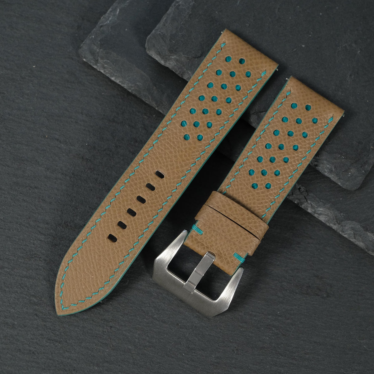 chestnut brown epsom leather watch strap