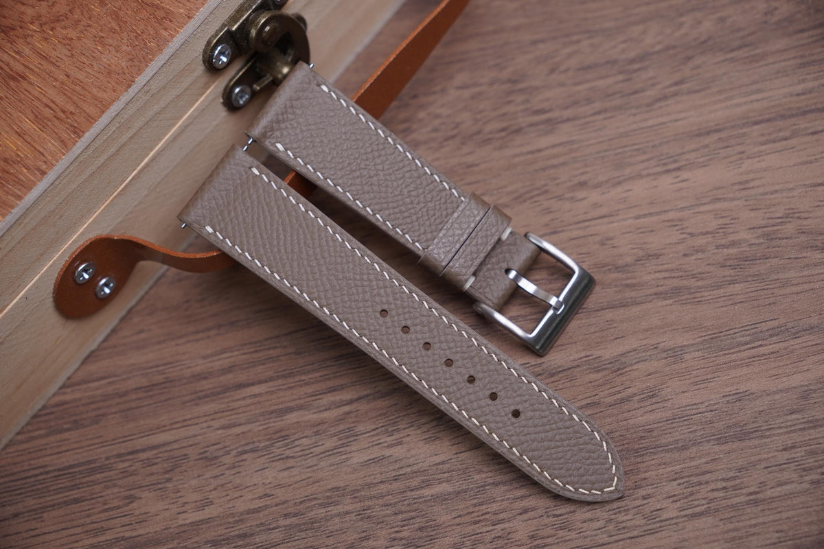 etoupe epsom leather watch strap