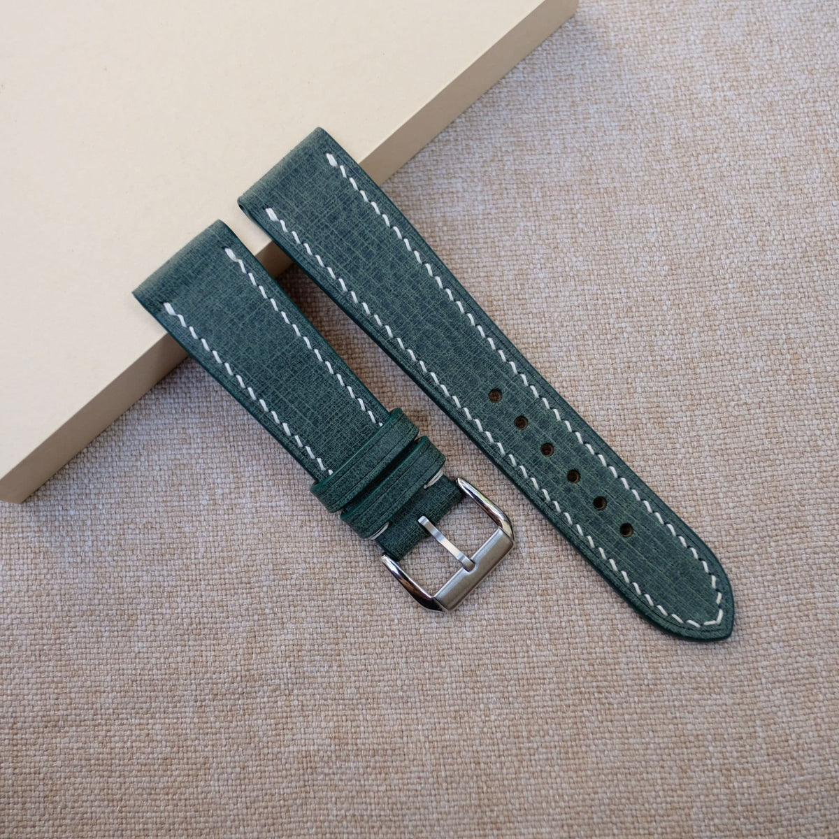dark green babele leather watch strap