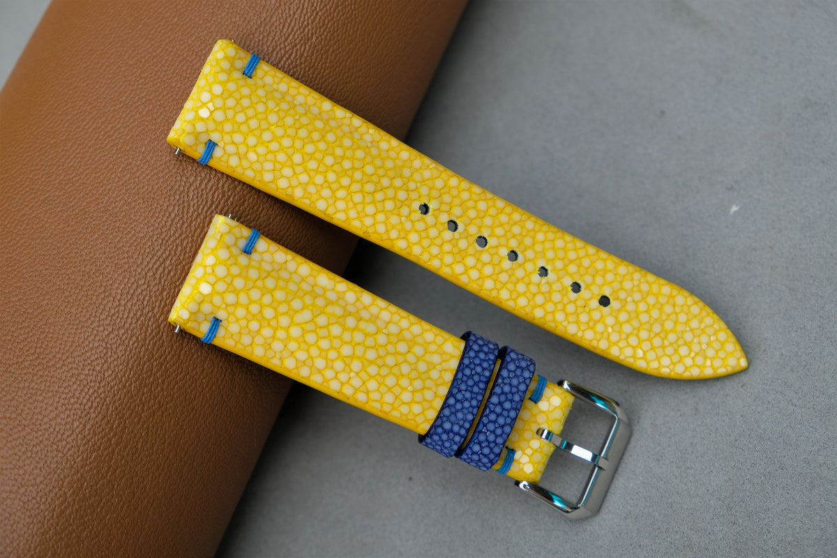 yellow stingray leather watch strap