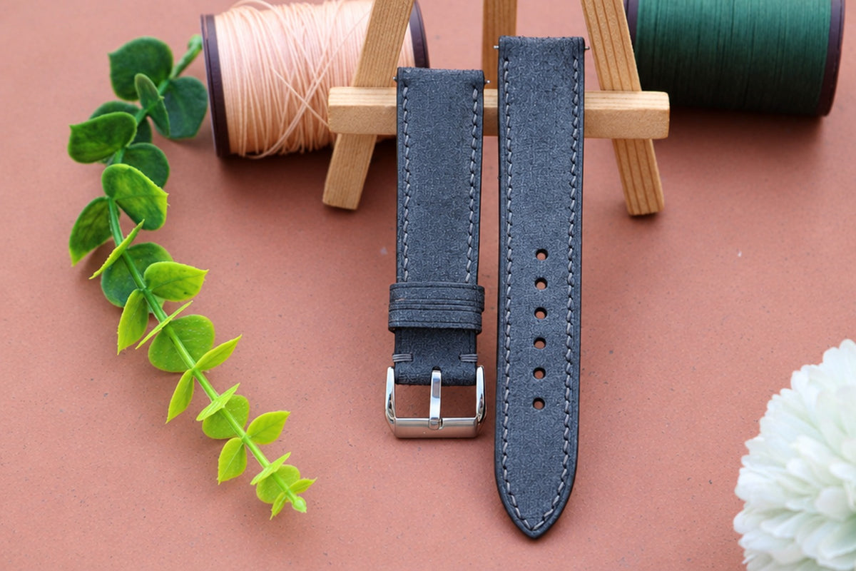 gray babele leather watch strap