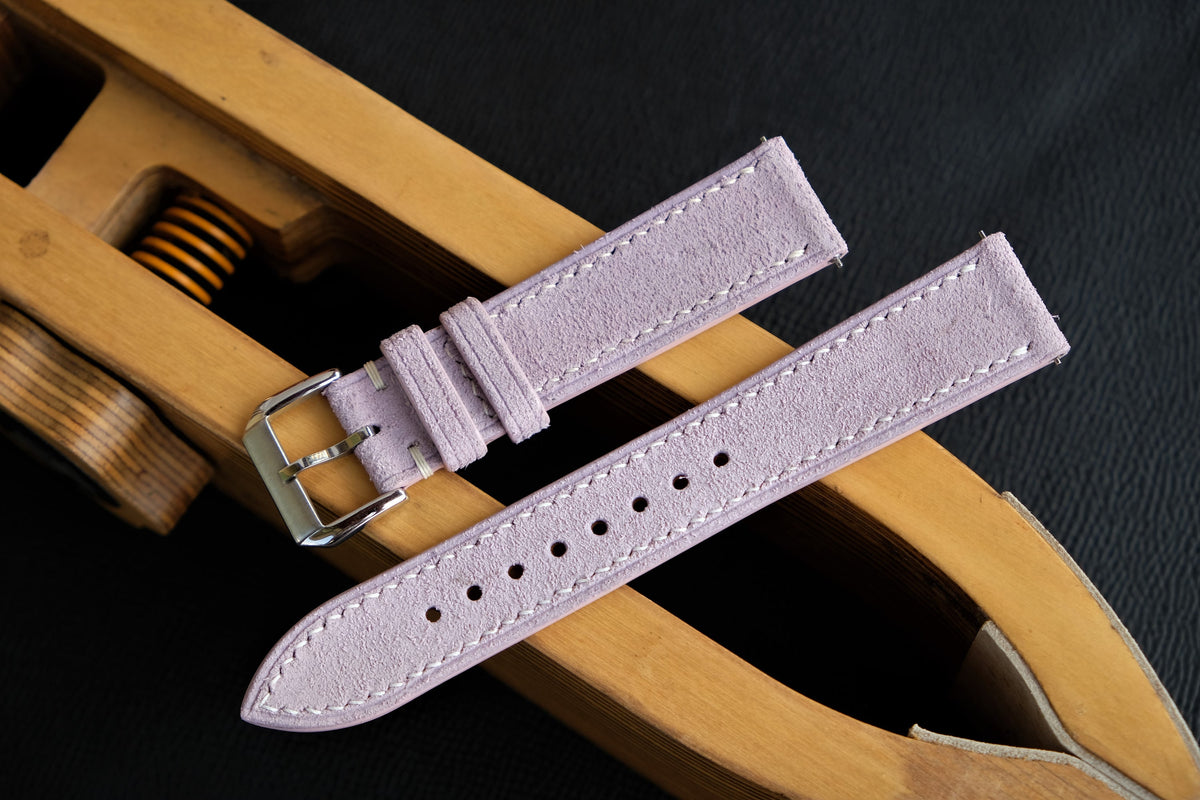 purple suede leather watch strap