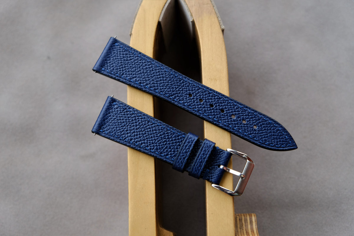 navy blue epsom leather watch strap