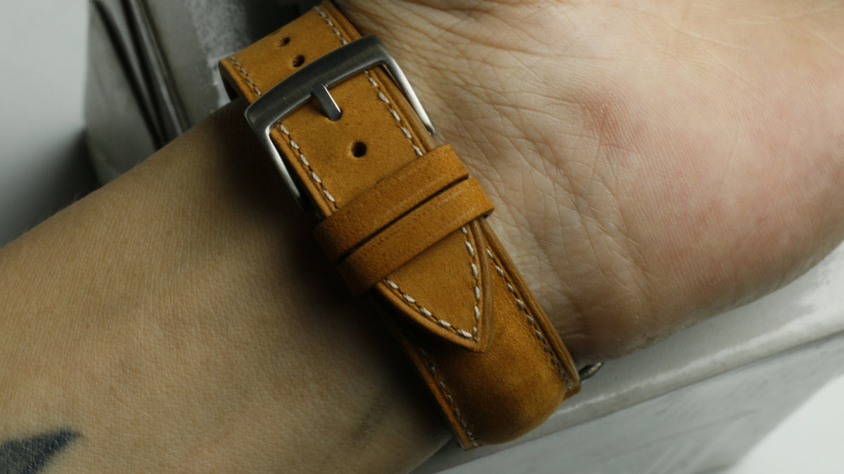 tan nubuck leather watch strap