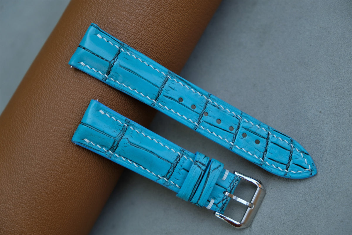 turquoise alligator leather watch strap