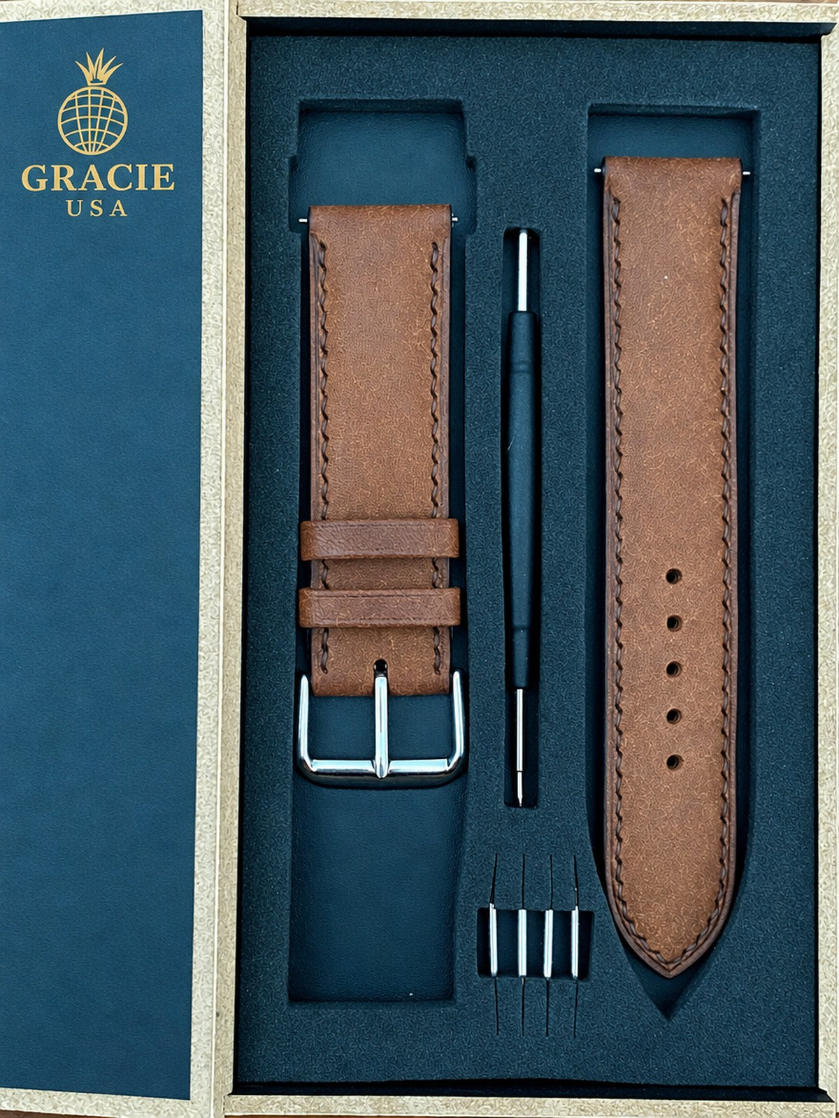 tan pueblo leather watch strap