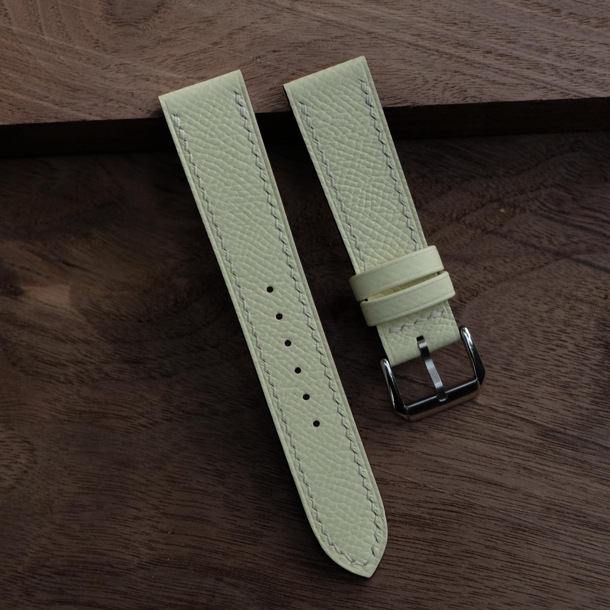 cream epsom leather watch strap
