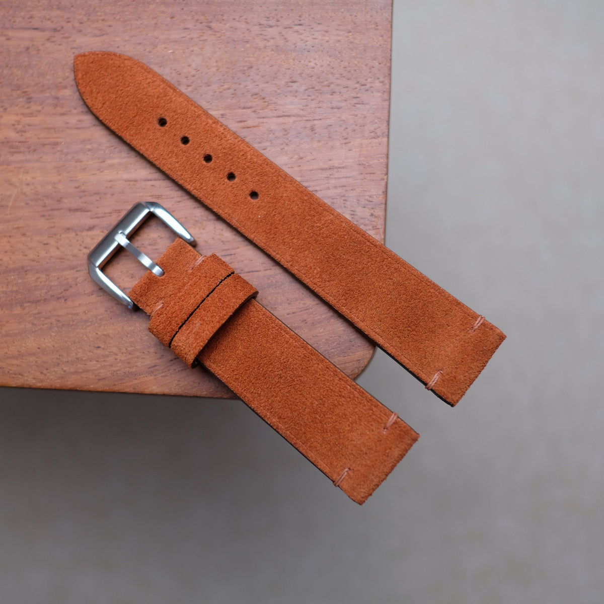 orange suede leather watch strap – photo 2