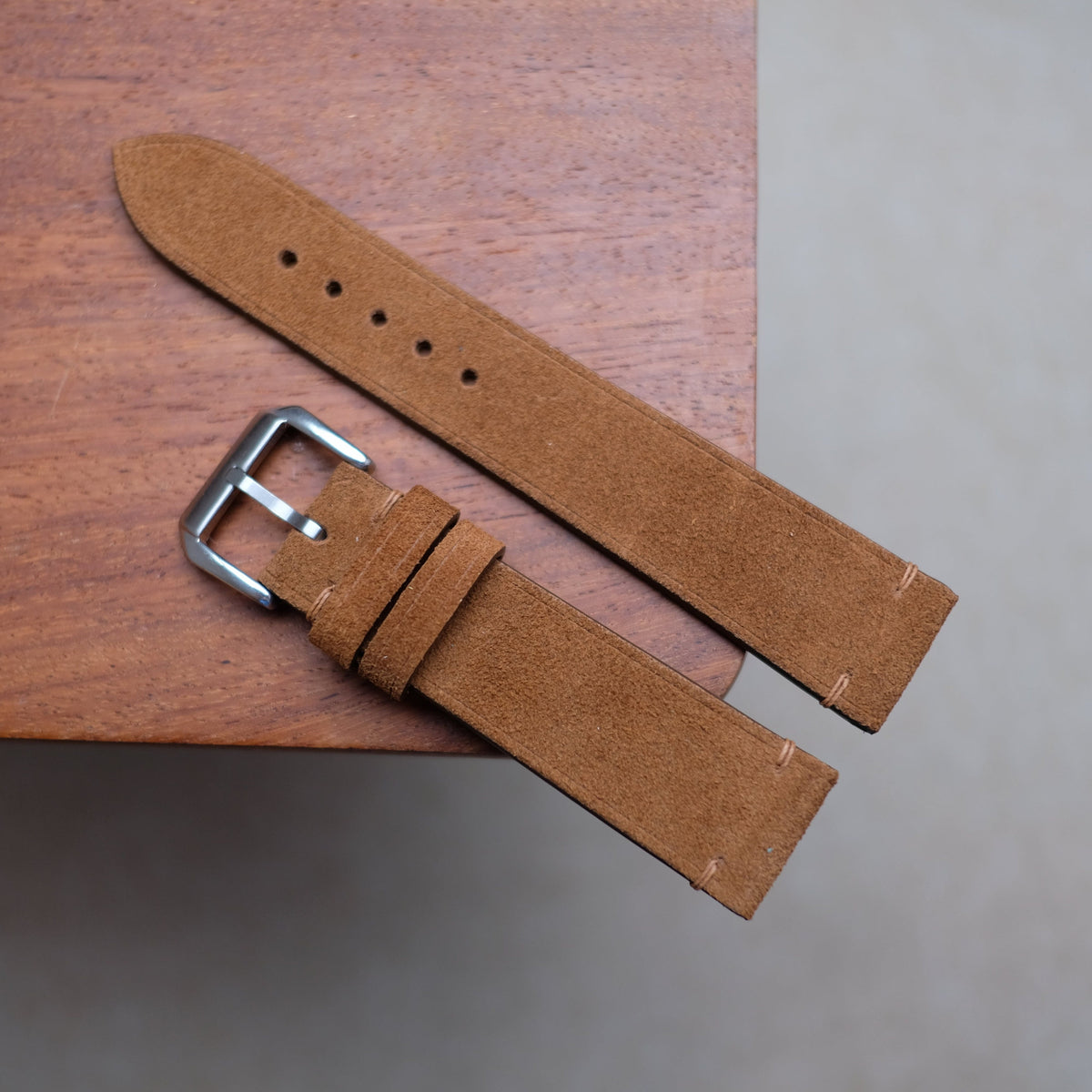 brown suede leather watch strap – photo 2