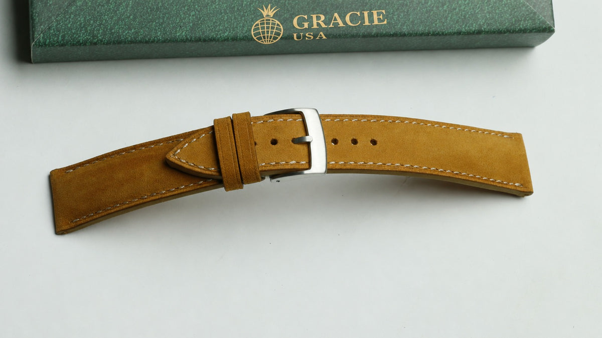 tan nubuck leather watch strap – photo 2