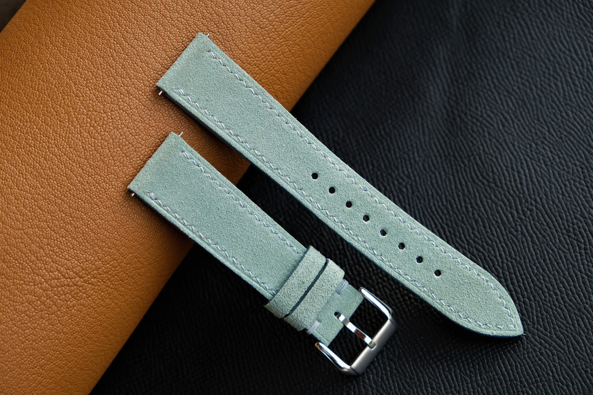 blue suede leather watch strap – photo 2