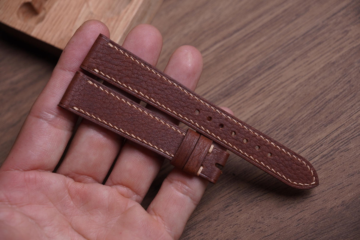 red brown vachetta leather watch strap – photo 2