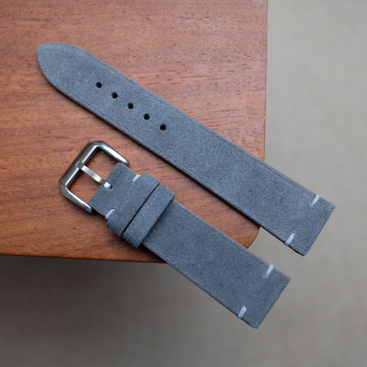 grey suede leather watch strap – photo 2