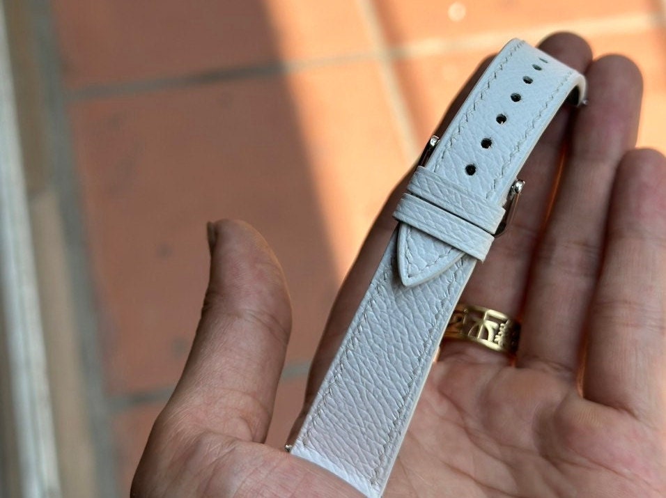 white epsom leather watch strap – photo 2