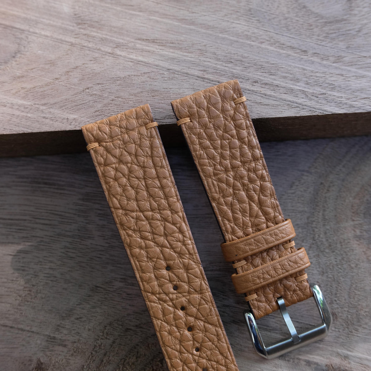 brown gold togo leather watch strap – photo 2