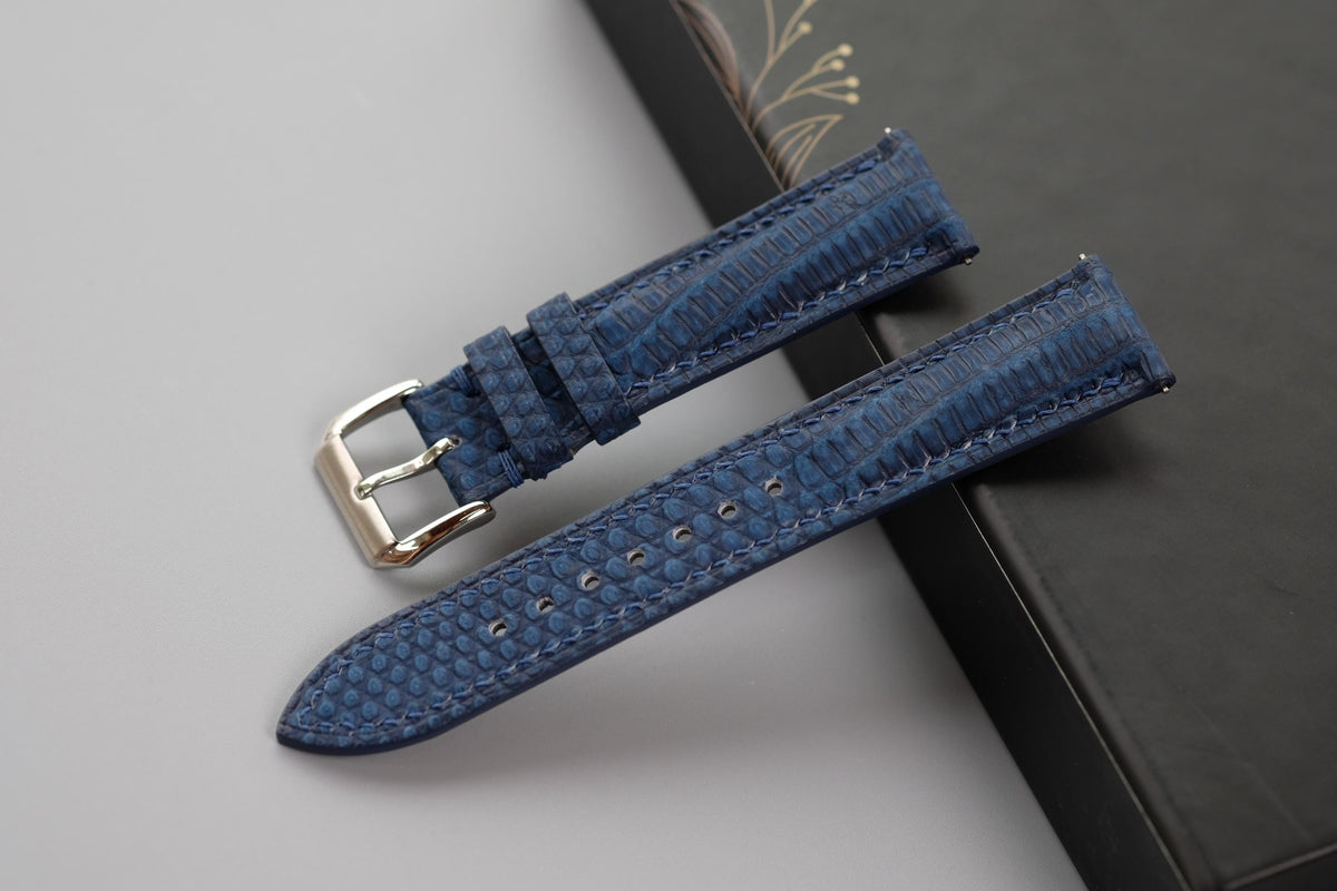 navy blue nubuck leather watch strap – photo 2