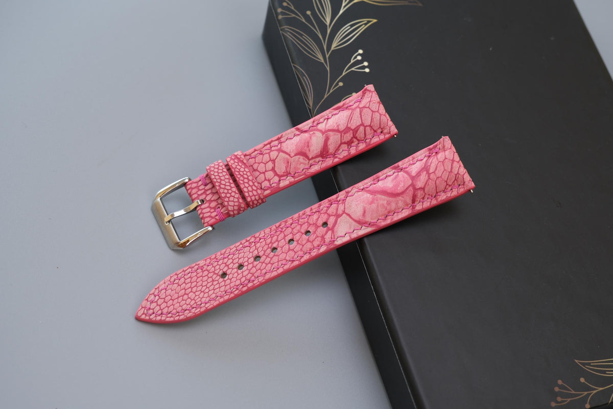 pink nubuck leather watch strap – photo 2