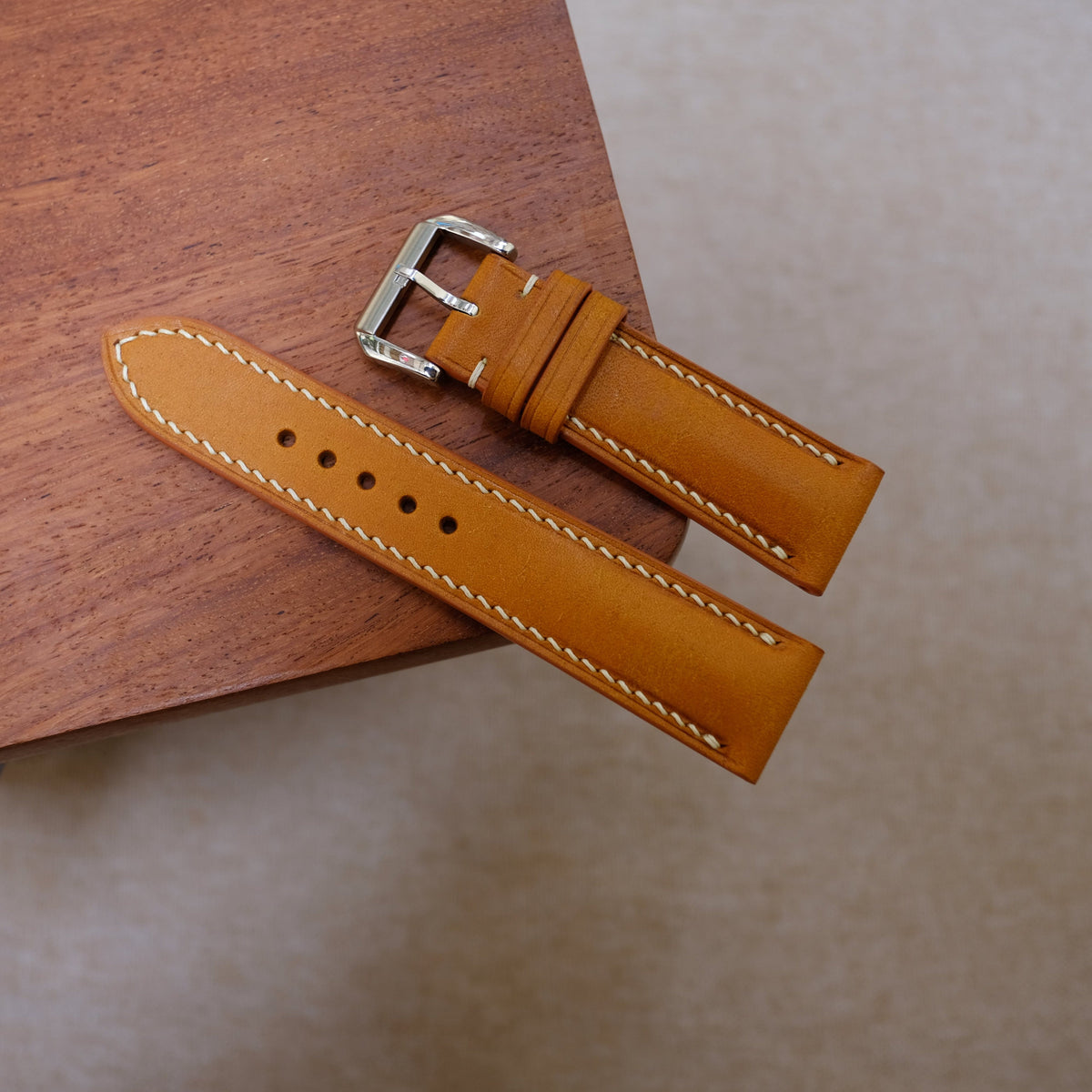 yellow & tan pueblo leather watch strap – photo 2
