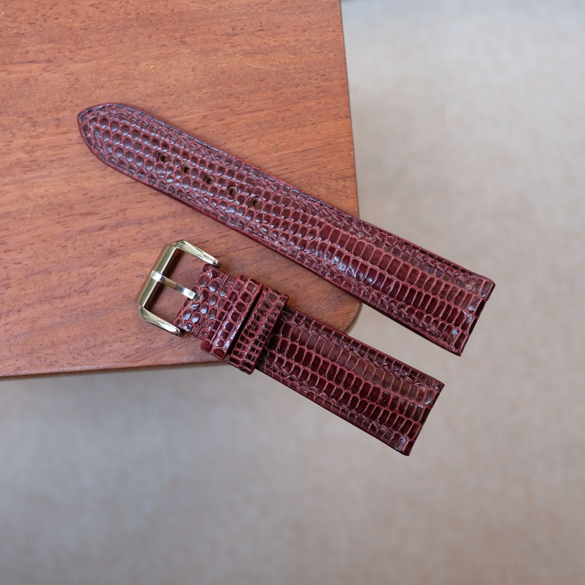 bordeaux lizard leather watch strap – photo 2