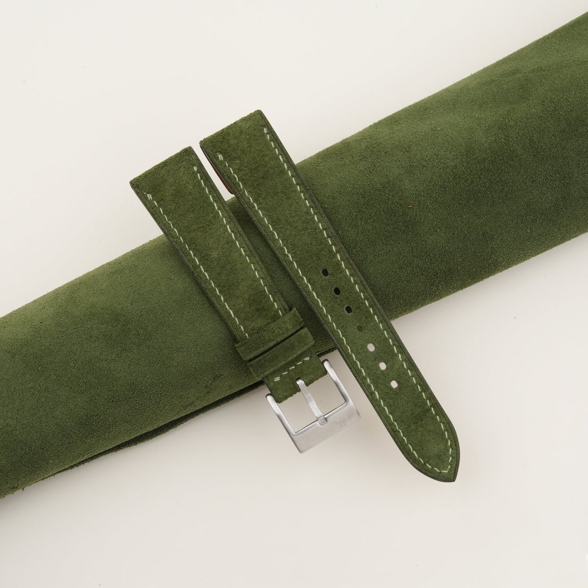 green suede leather watch strap – photo 2