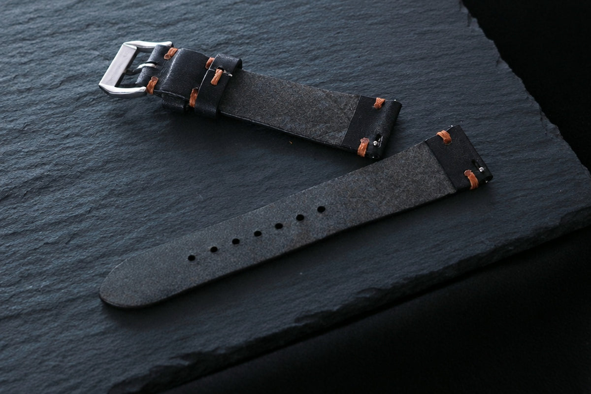 black pueblo leather watch strap – photo 2