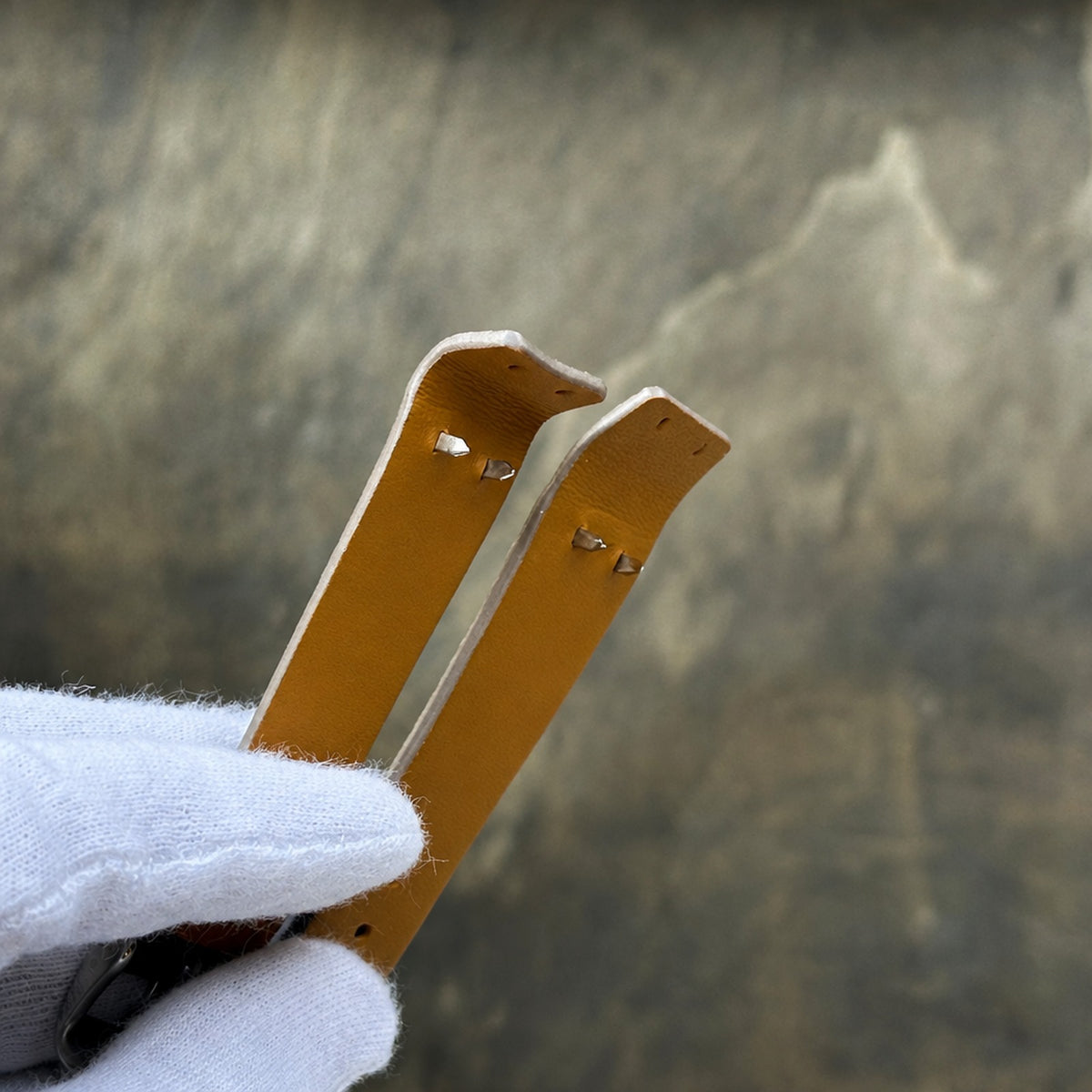 taupe togo leather watch strap – photo 3