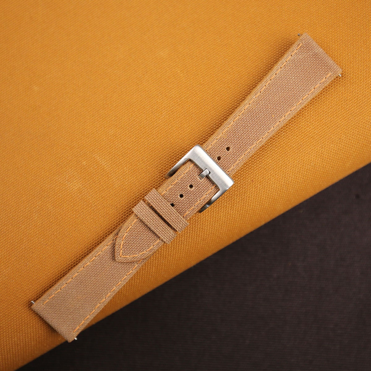 brown sailcloth rubber leather watch strap – photo 3