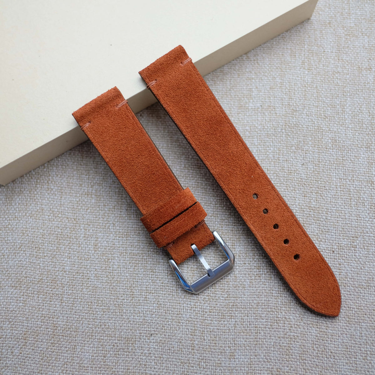 orange suede leather watch strap – photo 3