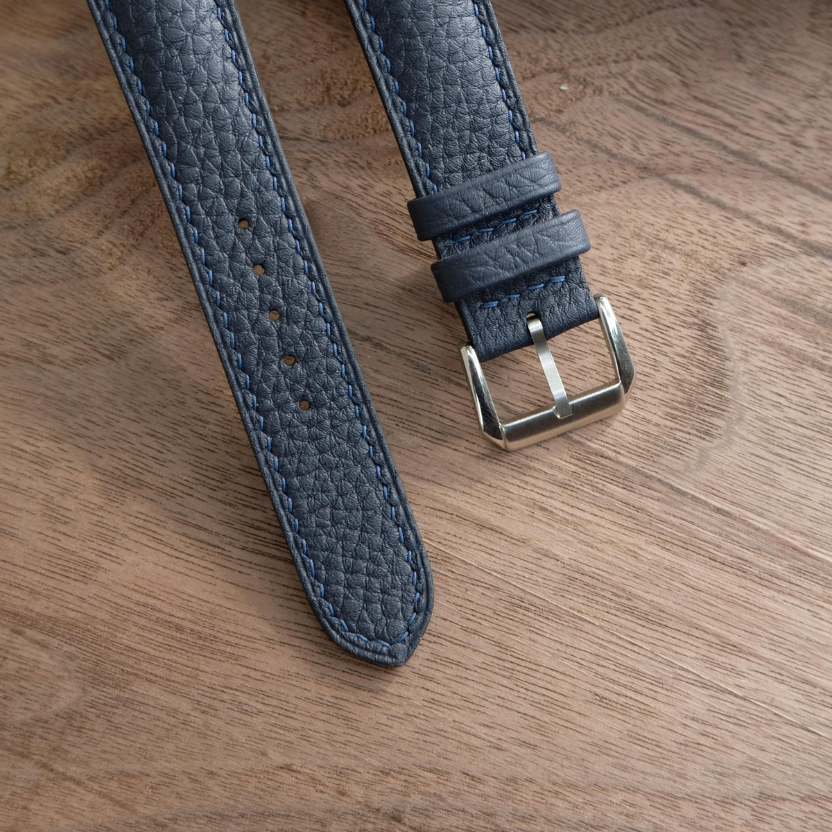 navy blue togo leather watch strap – photo 3