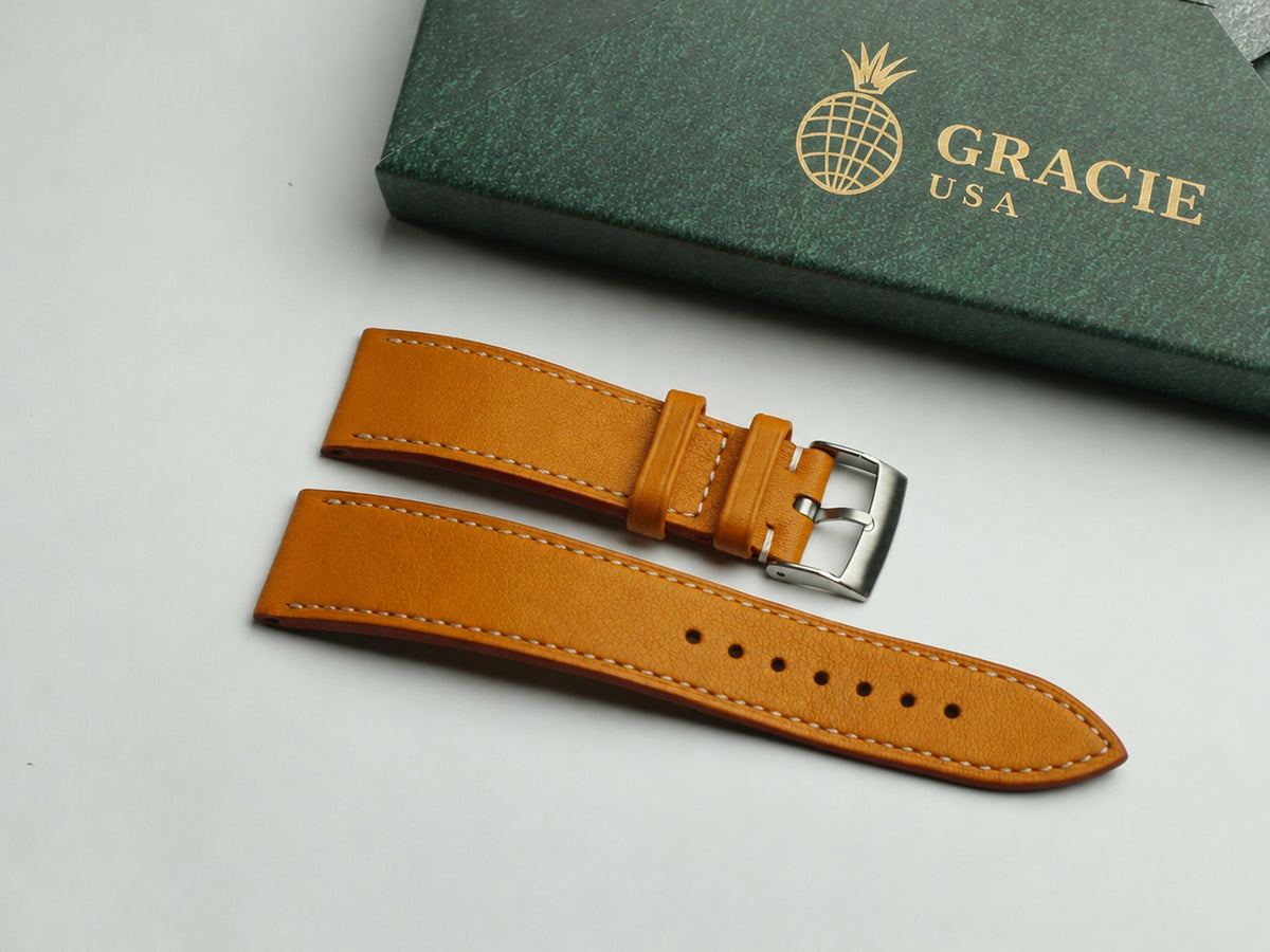 orange swift leather watch strap – photo 3