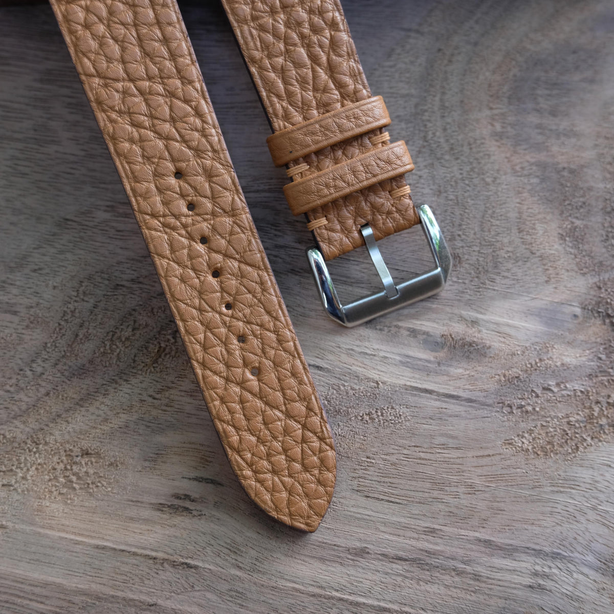 brown gold togo leather watch strap – photo 3