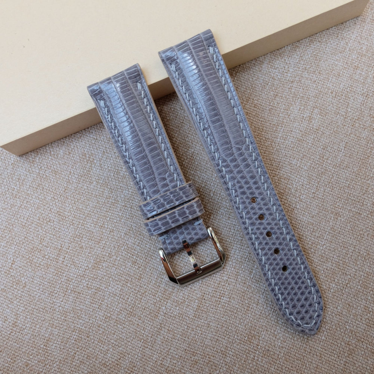 gray lizard leather watch strap – photo 3