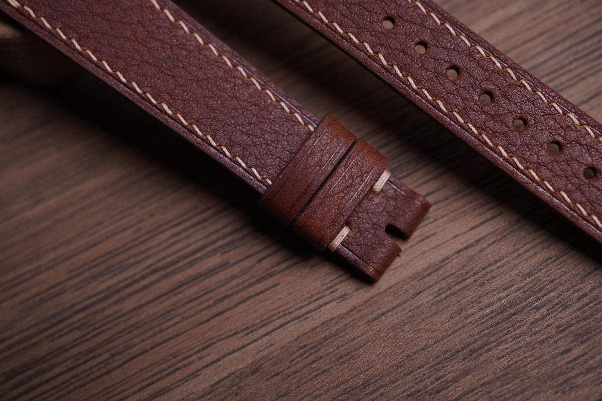 red brown vachetta leather watch strap – photo 3