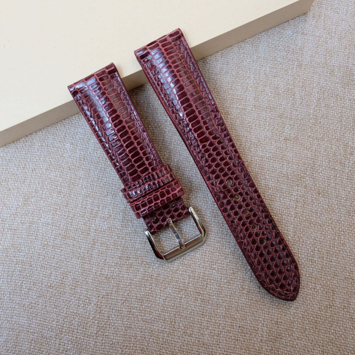 bordeaux lizard leather watch strap – photo 3