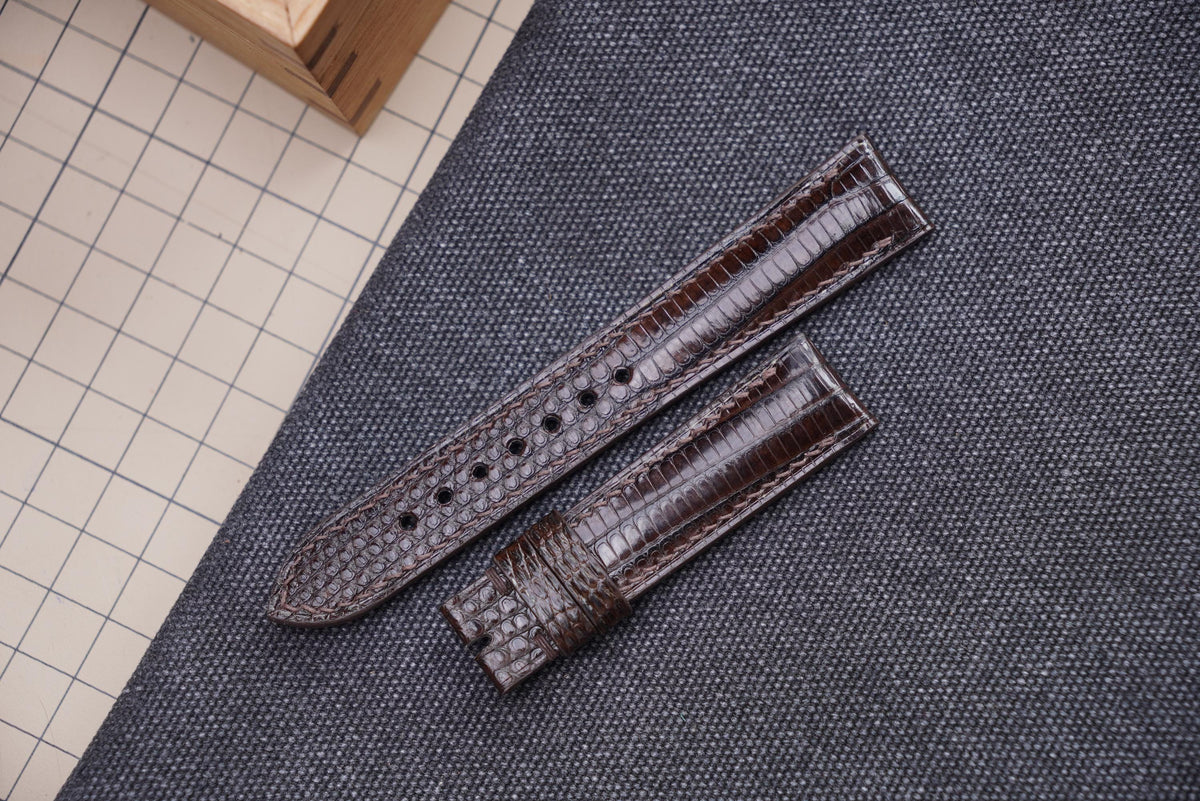 brown coffee lizard leather watch strap – photo 3
