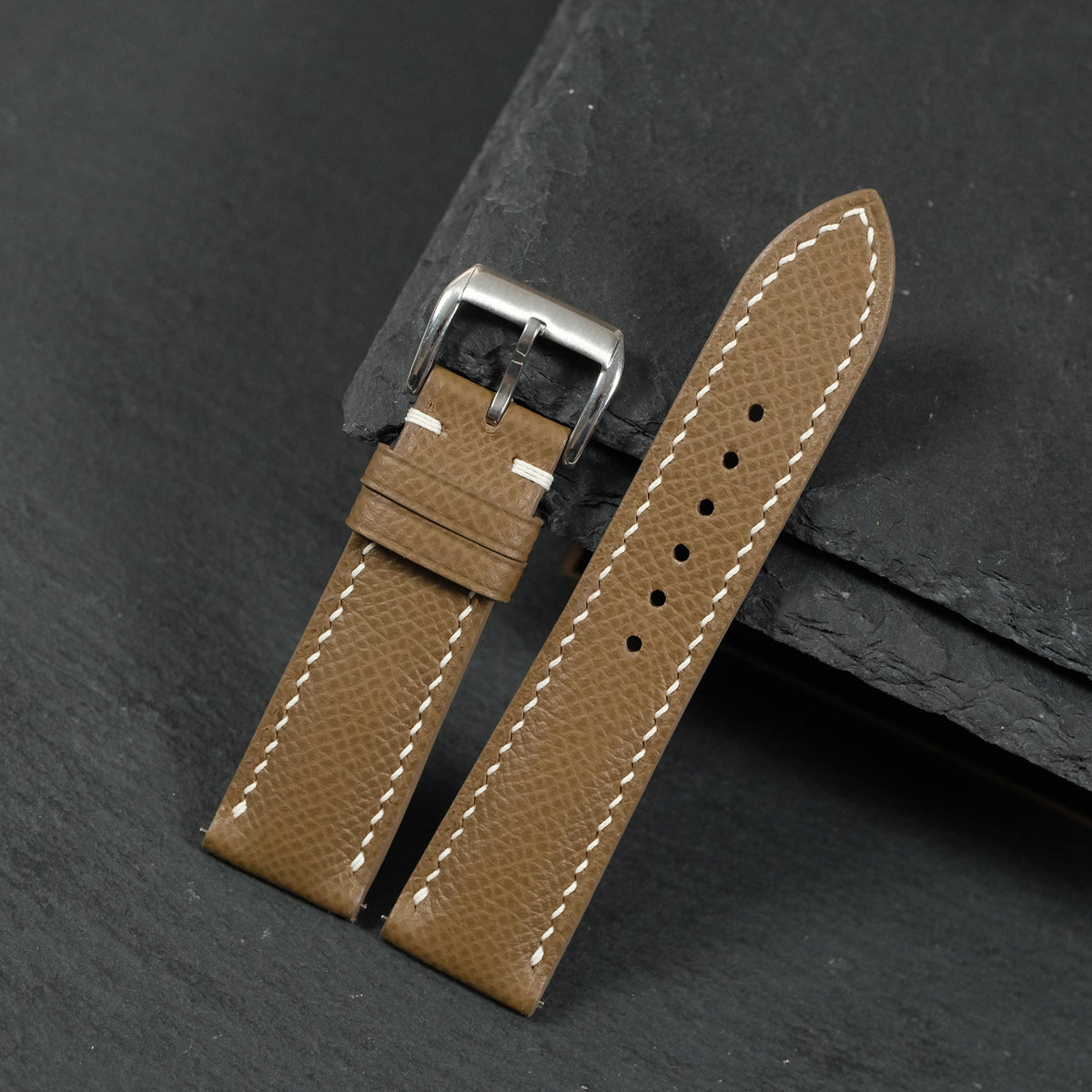 etoupe grey epsom leather watch strap – photo 2
