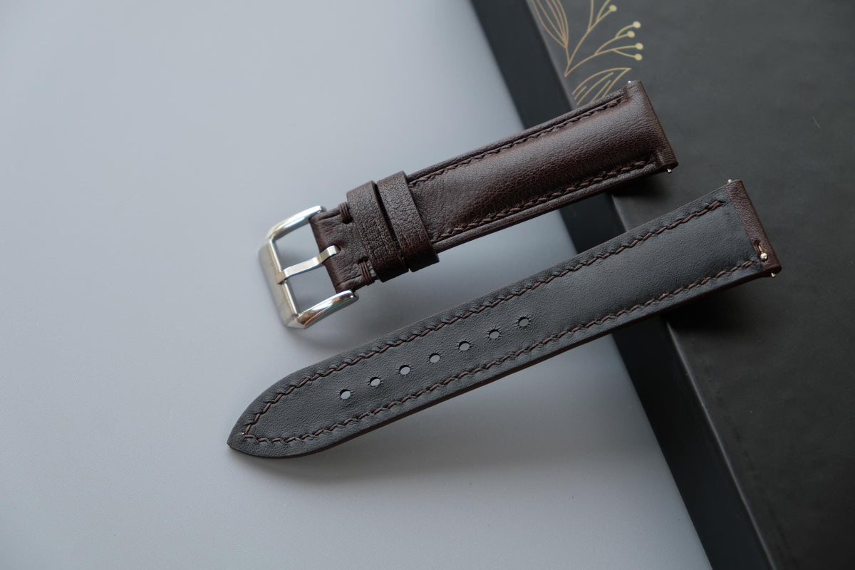 chocolate vachetta leather watch strap – photo 3