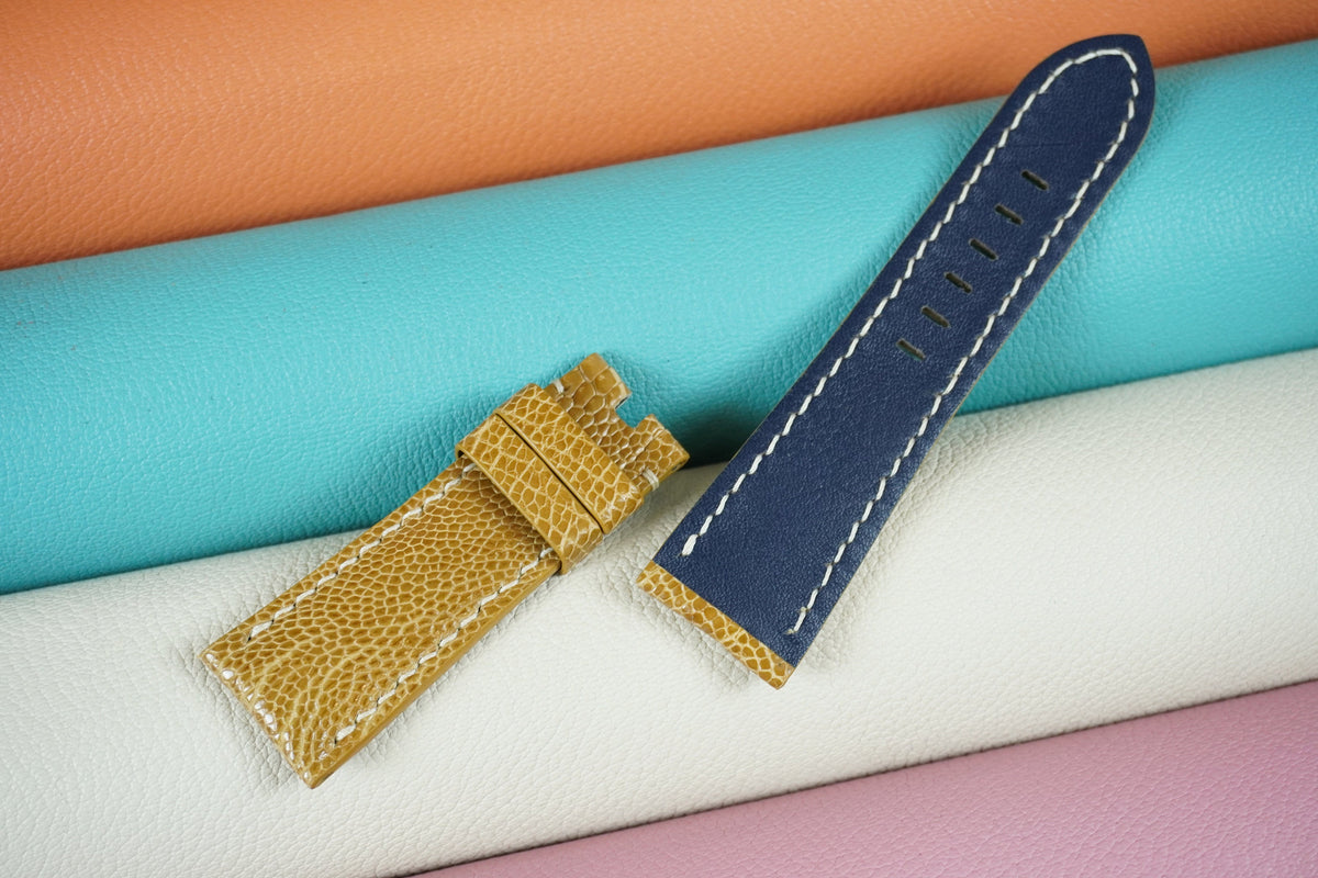 tan brown ostrich leather watch strap – photo 3