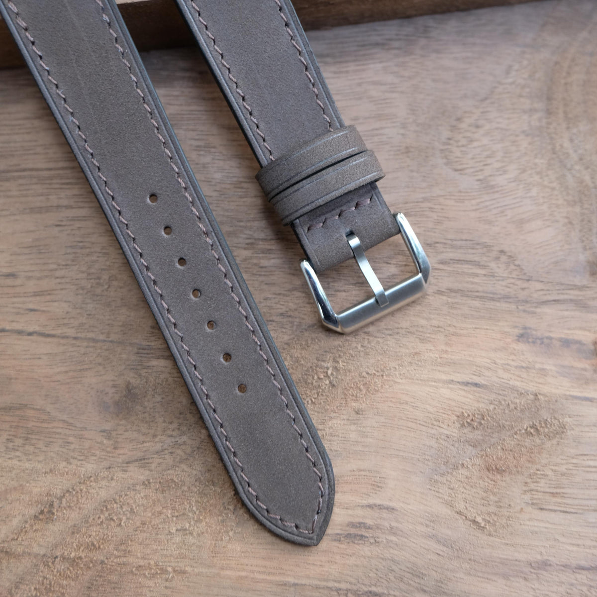 dark brown nubuck leather watch strap – photo 3
