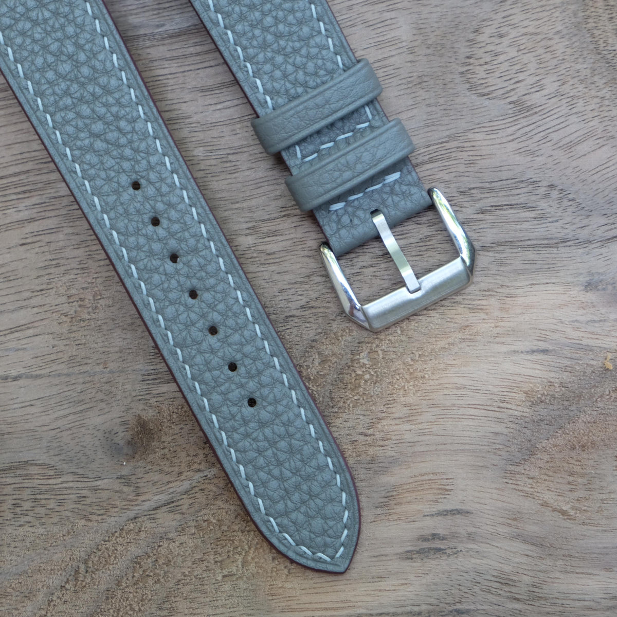 gray togo leather watch strap – photo 3