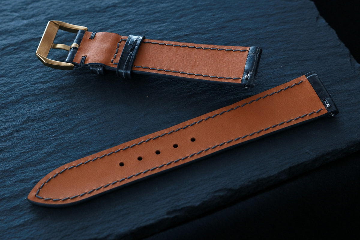 stone gray alligator leather watch strap – photo 3