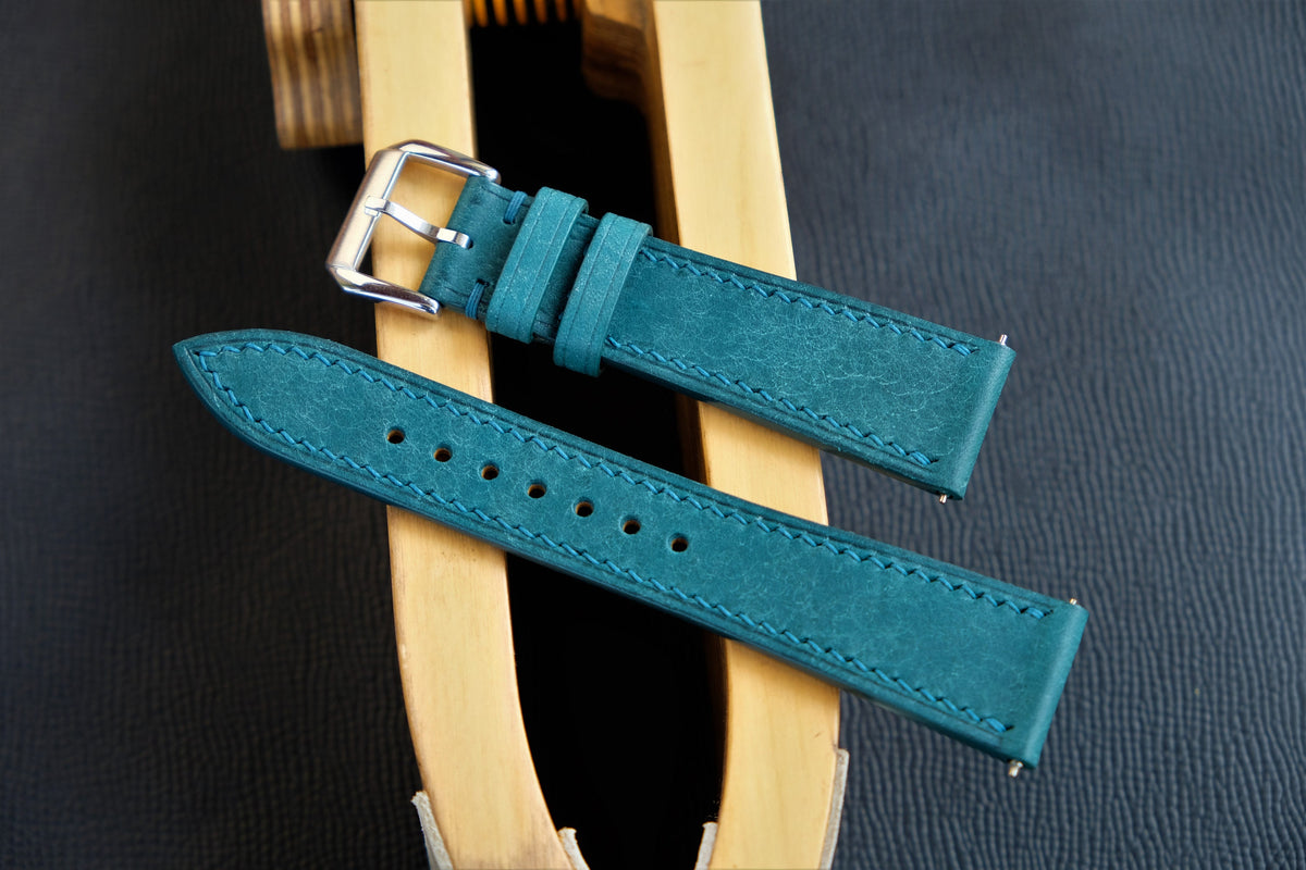 teal blue pueblo leather watch strap – photo 3