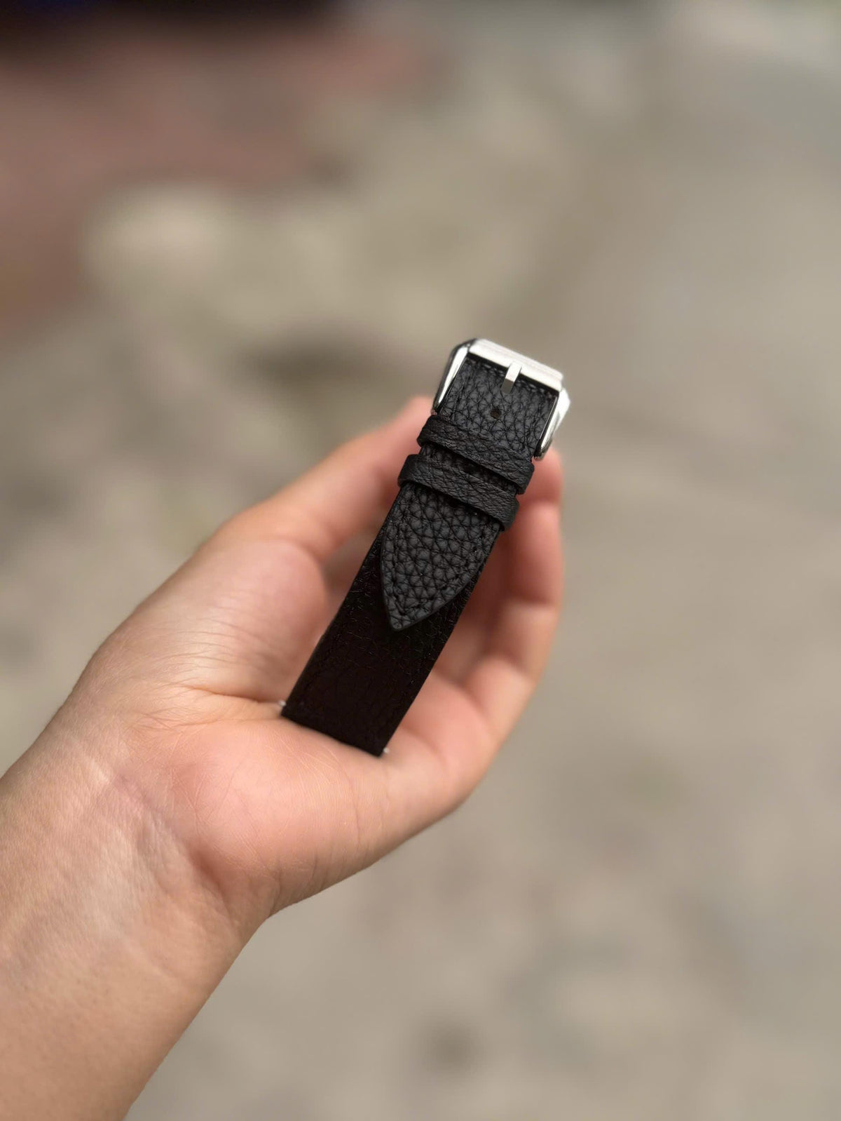 black togo leather watch strap – photo 4