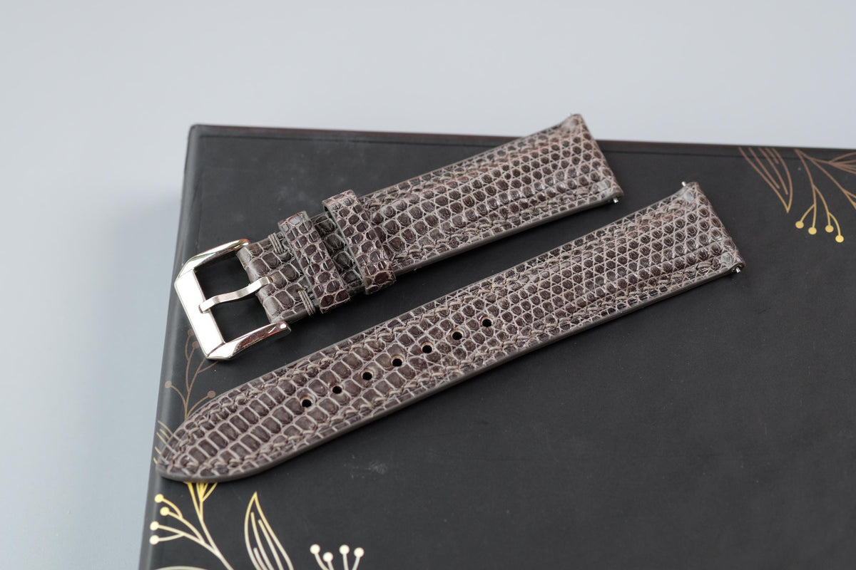 dark gray lizard leather watch strap – photo 4