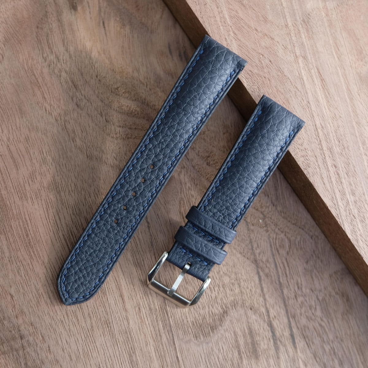 navy blue togo leather watch strap – photo 4