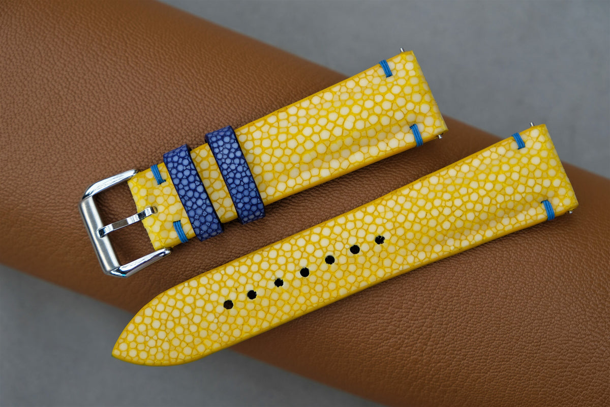 yellow stingray leather watch strap – photo 4