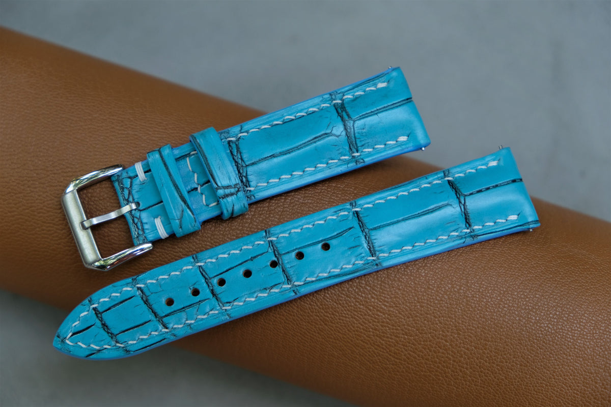turquoise alligator leather watch strap – photo 4