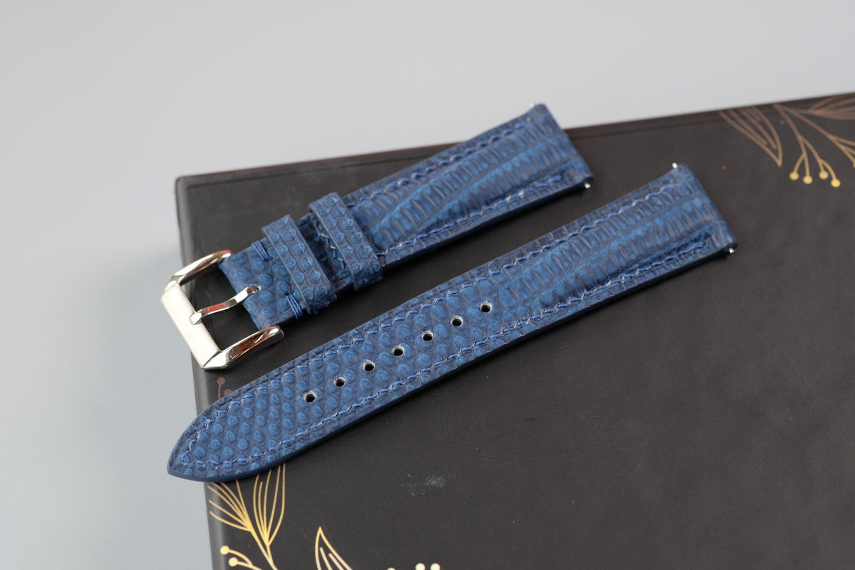 navy blue nubuck leather watch strap – photo 4