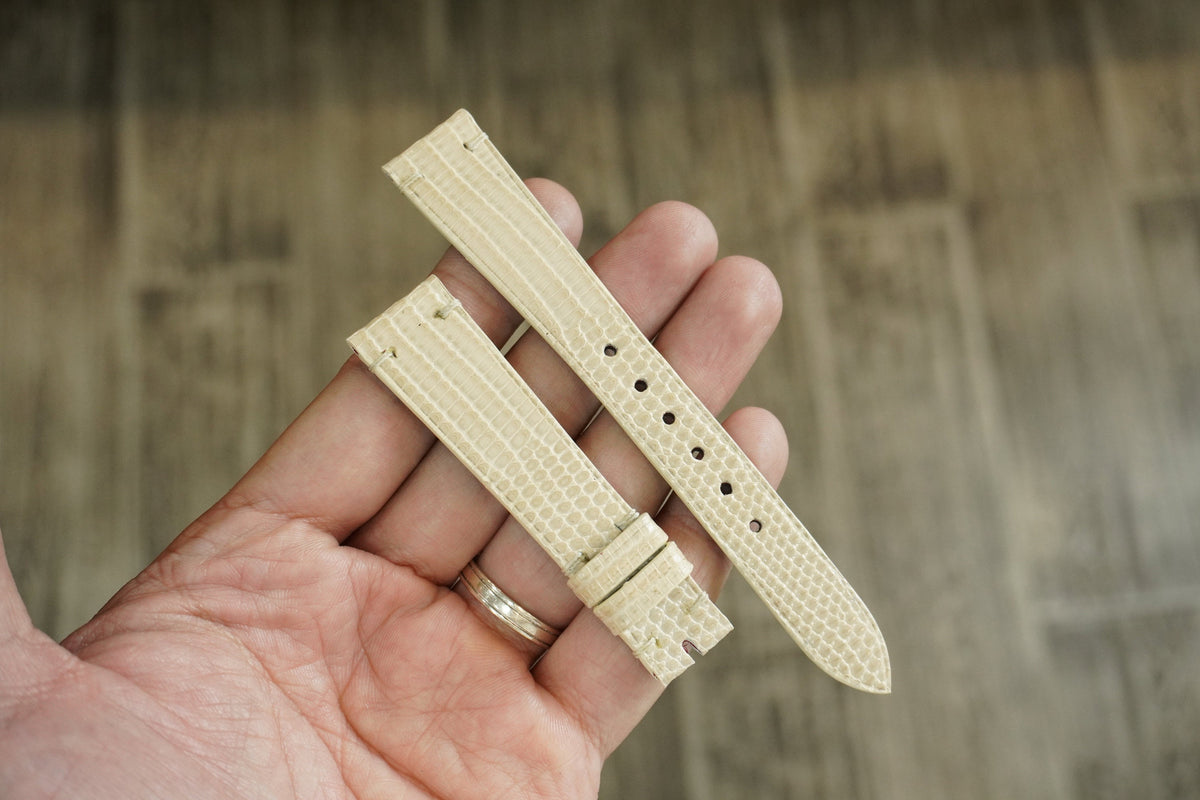 beige lizard leather watch strap – photo 4