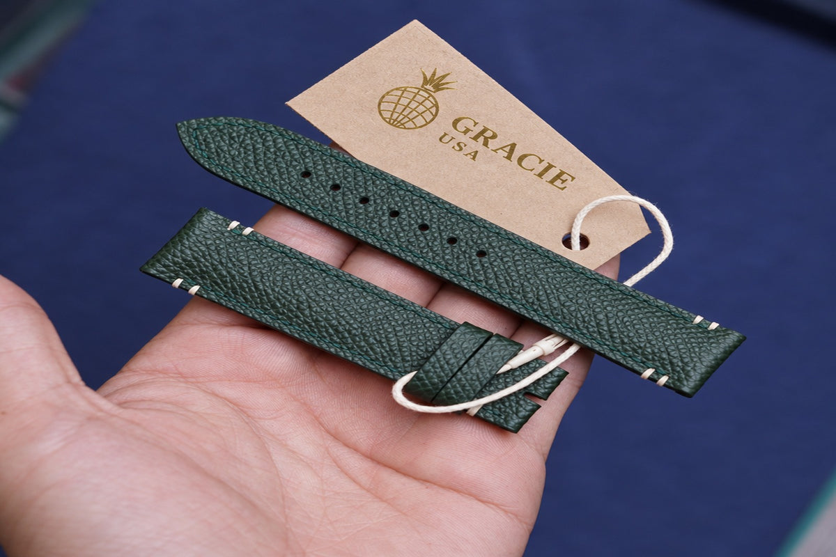 dark green epsom leather watch strap – photo 4